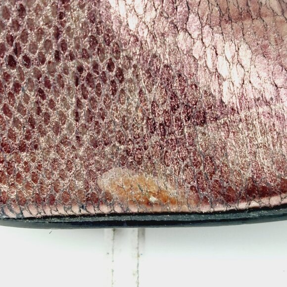 Parallel Brown Metallic Reptilian Print Side Zip Elastic Calf Heeled Boots H476 - Picture 8 of 13